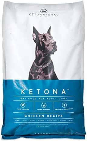 Ketona Chicken Recipe Adult Dry Dog Food, Natural, Low Carb (Only 5%), High Protein (46%), Grain-Free, The Nutrition of a Raw Diet with The Cost and Convenience of a Kibble; 24.2lb