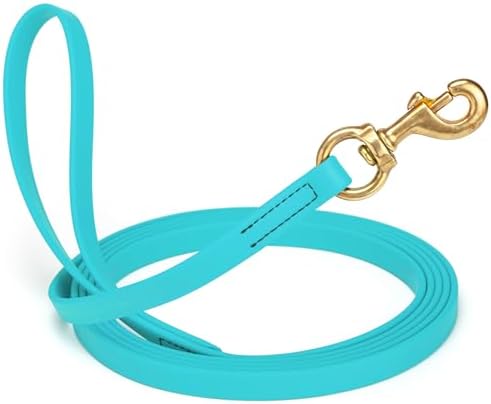 Viper Biothane K9 Working Dog Leash Waterproof Lead for Tracking Training Schutzhund Odor-Proof Long Line with Solid Brass Snap for Puppy Medium and Large Dogs, 33ft Sky Blue