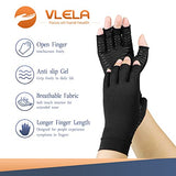 Vlela Copper Arthritis Compression Gloves Women Men Relieve Hand Pain Swelling and Carpal Tunnel Fingerless for Typing, Support for Joints, Small