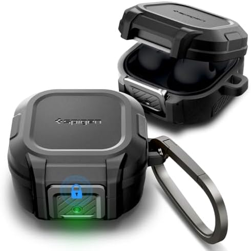 Spigen Lock Fit Designed for Galaxy Buds2 Pro (2022) / 2 (2021) / Pro (2021) / Live (2020) Case with Secure Lock Protection - Matte Black