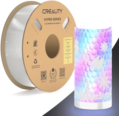 Upgrade Creality Hyper PETG Filament Clear, 2024 Latest Batch, High Speed 30-600mm/s 3D Printer Filament PETG, No Stringing Good Layer Adhesion Fit Various 3D Printers