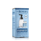 MRS. MEYER'S CLEAN DAY Foaming Hand Soap Dispenser & Concentrate Starter Kit,1 Glass Dispenser (10 Fl. Oz.) & 2 Concentrated Refills (2 Fl.Oz. each),Rain Water, Makes 20 Fl. Oz. of Foaming Soap Total