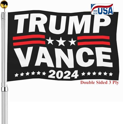 Trump Vance 2024 Flag 3x5 Outdoor Double Sided- Donald Trump President Flags Made In USA 3 Ply Heavy Duty with 2 Brass Grommets for Outside Oudoor