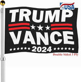 Trump Vance 2024 Flag 3x5 Outdoor Double Sided- Donald Trump President Flags Made In USA 3 Ply Heavy Duty with 2 Brass Grommets for Outside Oudoor