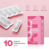 Mother's Dose Hyaluronic Acid Suppository HydraDose- Hormone Free Moisturizer for Vaginal Dryness-USA Made, 1 Month Supply- 10 Inserts