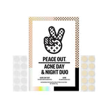 Peace Out Skincare Acne Day & Night Duo. 6-hour Fast Acting Sheer Hydrocolloid Pimple Patches and Overnight Acne Dots with Salicylic Acid, Stickers to Cover and Clear Breakouts, 20 dots