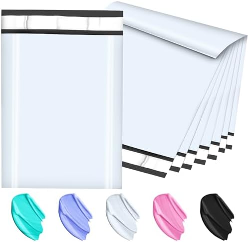 Poly Mailers 10x13 Inch 200 Pcs, White Shipping Bags, Mailing Envelopes with Self Seal Adhesive Strip, Waterproof and Tear-Proof Poly Bags for Non-Fragile Items.