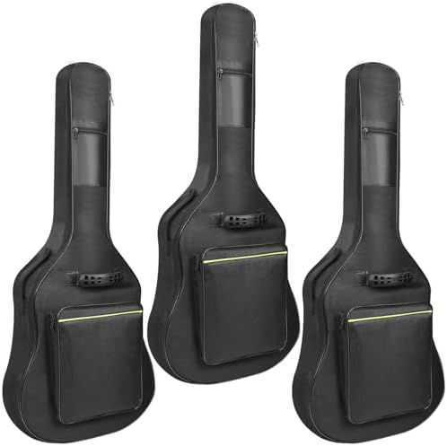 Guitar Bags, 3 Pack Guitar Gig Bag, 38 40 41 inch Electric Guitar Case, Waterproof Oxford Electric Guitar Gig Bag, Two Pockets, for Acoustic Classical Guitar, Ukulele, Bass Guitar(3 Pack)