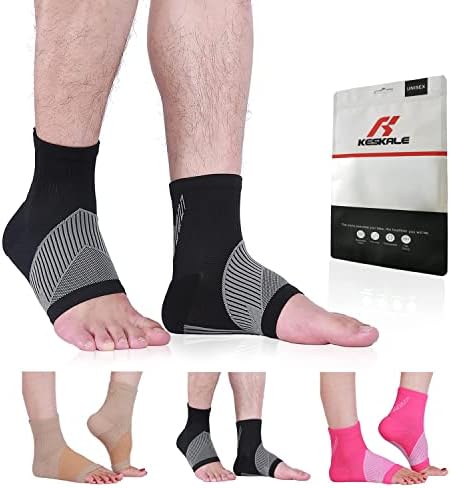 Compression Socks for Women & Men Open Toe (3 Pairs), Ankle Brace Compression Sleeve with Neuropathy, Foot Compression sleeve for Swelling, Pain & Plantar Fasciitis Relief (Black, S)
