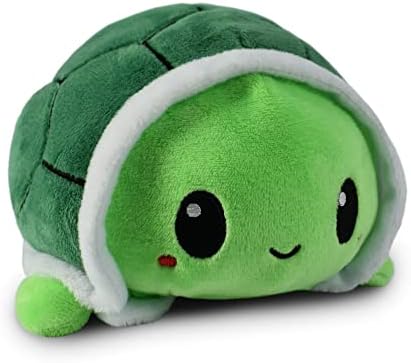 TeeTurtle - The Original Reversible Turtle Plushie - Green - Cute Sensory Fidget Stuffed Animals That Show Your Mood 4 inch