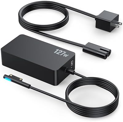 127W Surface Book 3 Charger, for Microsoft SurfaceBook 3 2 1, Windows Surface Laptop Studio 2 1, Surface Laptop/Pro/Go Power Supply AC Adapter Cord, Fast Charge with Magnetic Plug & LED