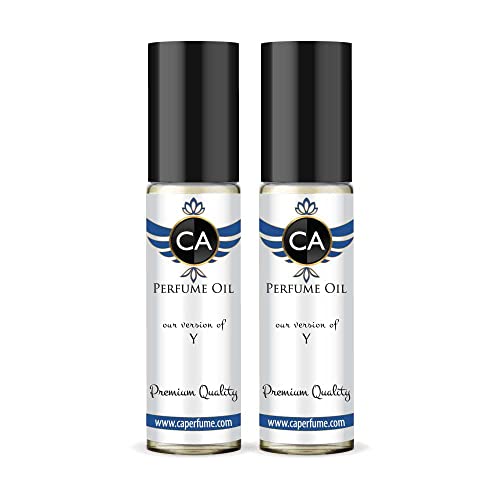 CA Perfume Impression of Yves S. Lauren Y For Men Replica Fragrance Body Oil Dupes Alcohol-Free Essential Aromatherapy Sample Travel Size Concentrated Long Lasting Attar Roll-On 0.3 Fl Oz-X2