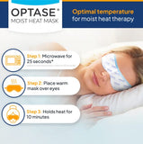 Optase Moist Heat Eye Mask for Dry Eyes - Dry Eye Mask with HydroBead Technology - Washable, Microwaveable Eye Compress for Dry Eyes - Dry Eye Therapy Mask Holds Heat for 10 Minutes - Step 1 Heat
