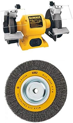 DEWALT Bench Grinder and Wire Wheel Bundle (DW758 + 8-Inch)
