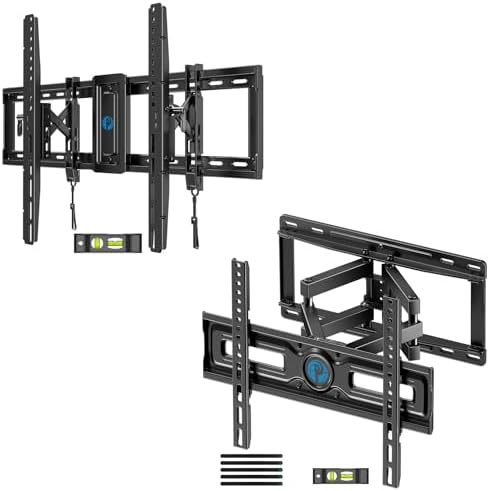 Pipishell Advanced Tilt TV Wall Mount, Wall Mount TV Bracket for Most 42–90 inch TVs up to 132 lbs & PIMF4 TV Wall Mount Full Motion for Most 26-65 Inch Flat Curved TVs