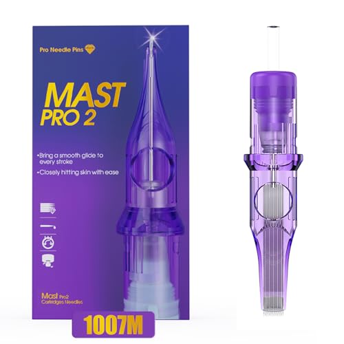 Mast Pro2 Tattoo Needles Cartridges, Pro Needles Pins for Super Aritsts, 20 Count, Disposable Magnum 1007M