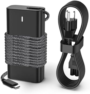 2025 New Slim Replacement for 65W Dell Laptop Charger USB C for Dell Latitude 3340 3440 3540 5340 5440 5540 7340 7440 7640 9440 2in1 XPS 13 9350 9360 9365-2in1 9370 9380 XPS 12 9250 Type C Power Cord