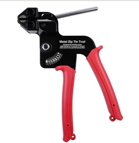 Metal Zip Tie Tool, Heavy Duty Zip Tie Cutter, Fasten and Cut Stainless Steel Cable Ties, for Outdoor Chain Link Fence Ties, Exhaust Pipe and Cables