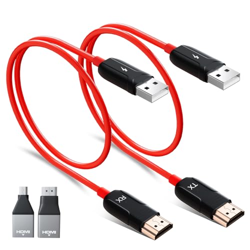 Wireless HDMI Transmitter and Receiver, 50m(165ft) Plug & Play Portable 2.4G/5GHz Wireless HDMI Extender with HDMI Loop Out for Streaming from DSLR,Laptop,Netflix,YouTube,PS4 to TV/Projector