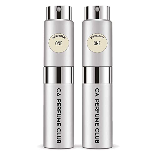CA Perfume Impression of Calvin K. One For Women & Men Replica Version Fragrance Dupes Concentrated Long Lasting Eau de Parfum Spray Refillable Atomizer Bottle 0.27 Fl Oz-X2