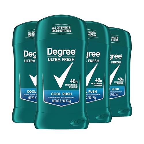Degree Men Ultra Fresh Antiperspirant Deodorant Stick Cool Rush Pack of 4 for 48H Sweat and Odor Protection for Men, 2.7 oz