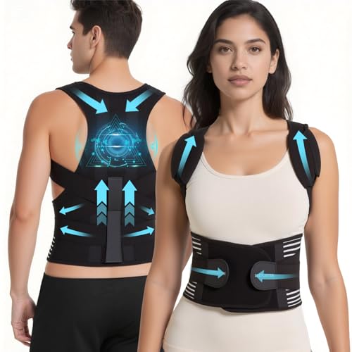 Back Brace Posture Corrector for Women and Men, Shoulder and Back Support Brace, Adjustable Back Straightener Posture Corrector for Pain Relief and Improves Posture (Large)