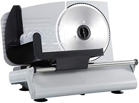 SUPER DEAL Premium Electric Food Meat Slicer - 7.5inch Stainless Steel Blade Home Kitchen Deli Meat Food Vegetable Cheese Cutter - Thickness Adjustable - Spacious Sliding Carriage - Easy to Clean