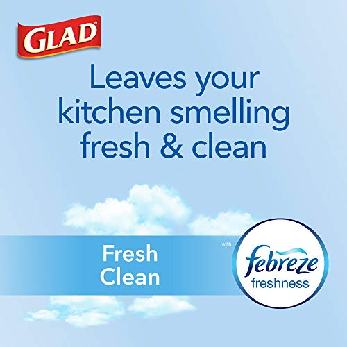 Glad Trash Bags, Small Garbage Bags - OdorShield 4 Gallon White Trash Bag, Gain Fresh Scent with Febreze - 26 Count (Pack of 6)