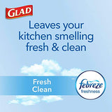 Glad Trash Bags, Small Garbage Bags - OdorShield 4 Gallon White Trash Bag, Gain Fresh Scent with Febreze - 26 Count (Pack of 6)