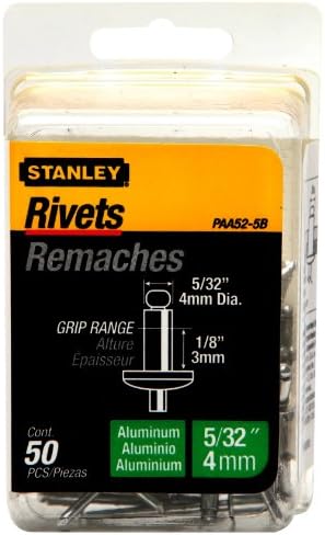Stanley PAA52-5B 50-Pack 5/32-Inch x 1/8-Inch Aluminum Grip Rivets
