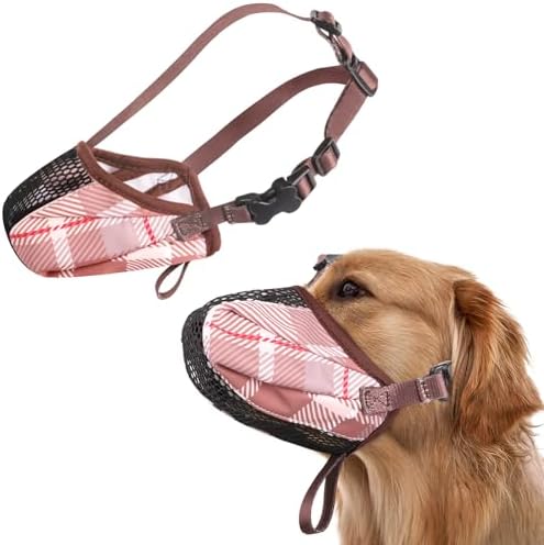 Dog Muzzle, Soft Basket Air Mesh Muzzles for Super Large Sized Dogs Anti Chewing, Breathable Muzzle for German Shepherd Golden Retriever, etc, Suit for Grooming Vet Allows Panting Drinking.