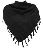 Military Shemagh Tactical Desert 100% Cotton Keffiyeh Scarf Wrap, one size, black