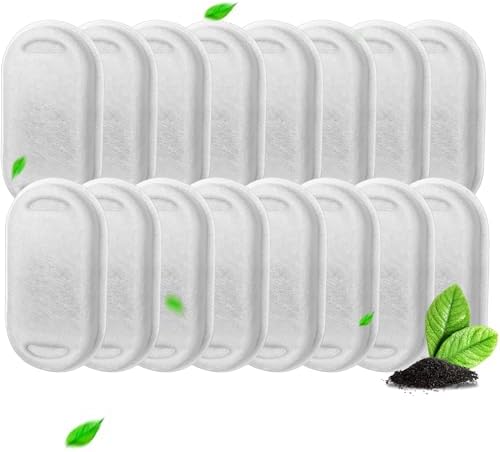 Cat Fountain Filters, 16 Pack Cat Water Fountain Filter for 67oz/2L Cat Water Fountain Stainless Steel, Pet Drinking Fountain
