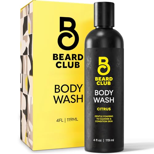Beard Club Fresh Water Body Wash: Invigorating All-in-One Shower Gel for Men, Deep Cleansing & Moisturizing Formula, Sulfate-Free, with Natural Essential Oils, 4 fl oz