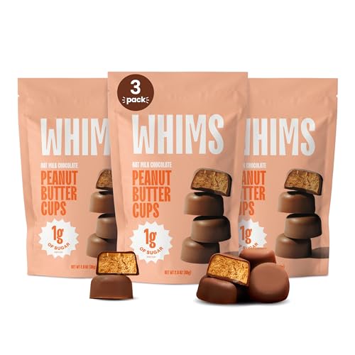 Oat Milk Chocolate Peanut Butter Cups - Healthy Vegan Peanutbutter Cups - Non-GMO&Gluten Free,No Palm Oil,Plant Based Low Sugar - Made with Dairy Free Chocolate - 3 Bags