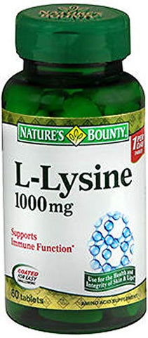 Nature's Bounty L-Lysine 1000 mg Tablets 60 ea (Pack of 2)