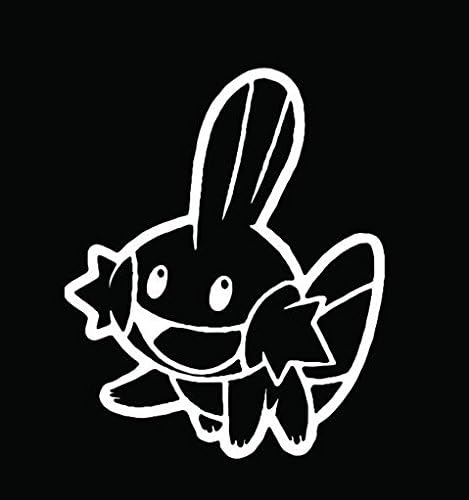 Anime Mudkip Vinyl Stickers Symbol 5.5" Decorative DIE Cut Decal for Cars Tablets LAPTOPS Skateboard - White
