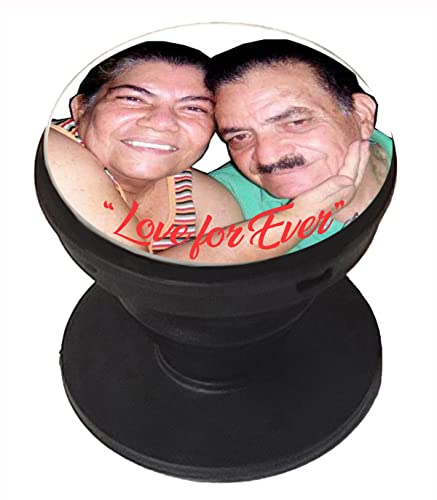 PERSONALIZED CUSTOM YOUR PHOTO PICTURE IMAGE 1.5 INCH POP UP PHONE GRIP/PHONE TABLET STAND WHITE OR BLACK NOW USING THE LATEST TECHNOLOGY FOR MORE VIBRANT PHOTO COLORS & A GLOSSY FINISH PHOTO