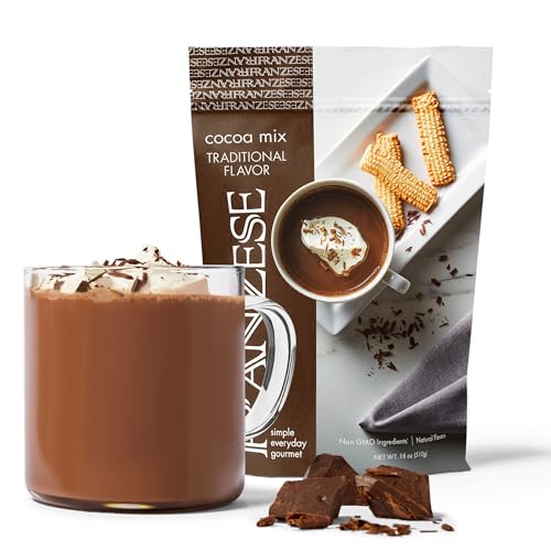 Franzese Italian Traditional Hot Chocolate Mix - Imported from Italy, 18 Ounce Bag, Gluten-Free, Non-GMO, enjoy as Gourmet Sipping Chocolate or Traditional Cocoa, Add Milk, Whisk, Simmer & Enjoy Good for Baking, Arrives in 1 Bag, 20 Servings