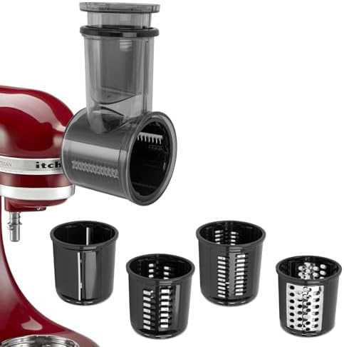 Slicer/Shredder Attachment for KitchenAid Stand Mixer,Food Slicers Cheese Grater Attachment for Kitchenaid,Salad Maker Accessory Vegetable Chopper with 5 Blades