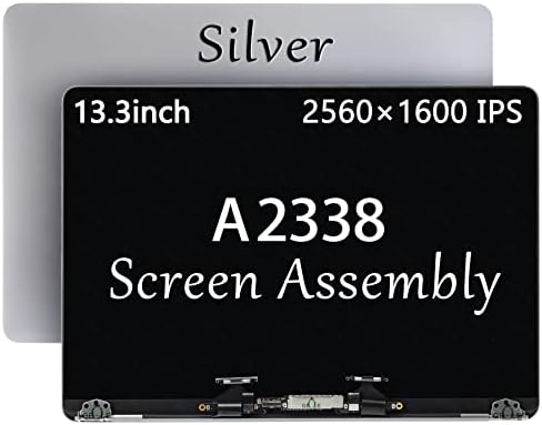 A2338 Screen Replacement for MacBook Pro M1 M2 Retina A2338 EMC 3578 EMC 8162 MYD83 MYD92 MYDA2 MYDC2 Full LCD Display Assembly Silver