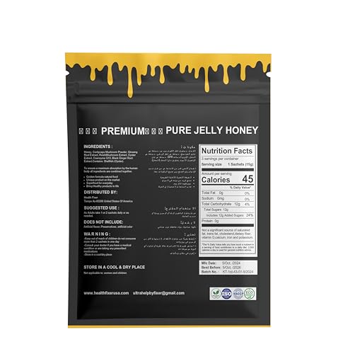 HEALTH FIXER - Organic Premium Natural Pure Honey with Jelly Bee Pollen - Pack of 3