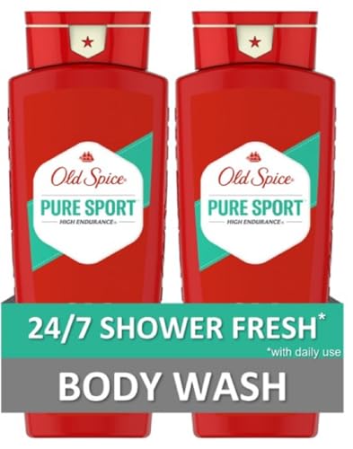 Old Spice High Endurance Body Wash for Men, Pure Sport Scent, 24 fl oz (Pack of 2)