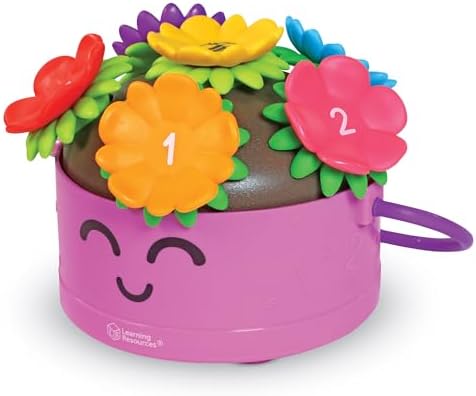 Learning Resources Poppy The Count & Stack Flower Pot - 15 Pieces, Fine Motor Skills Toys for Toddlers, Preschool Toys, Ages 18+ Months,Easter Basket Stuffers