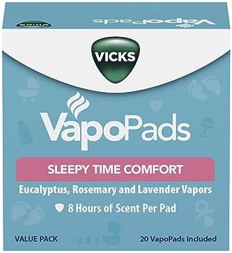 Vicks Soothing Sleepy Time Comfort VapoPads Value Pack, 20 Count Rosemary, Lavender and Eucalyptus Refill Scent Pads, Vapor Pads Humidifiers, Vaporizers and Steam Inhaler, FSA & HSA Eligible