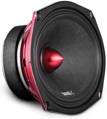 DS18 PRO-X698 BM Loudspeaker - 6x9, Midrange, Red Aluminum Bullet, 400W Max, 200W RMS, 8 Ohms - Premium Quality Audio Door Speakers for Car,Truck and Motorcycle Stereo Sound System (1 Speaker)
