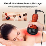 WeiiTech Hot Stones for Massage, Electric Body Massager with Temperature Control, Natural Bian Stone Gua Sha Scraping Massager for Home SPA Relaxation Treatment Pain Relief