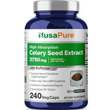 NusaPure Celery Seed Extract Capsules, 3750mg, 240 Veggie Caps, Non-GMO, Gluten Free