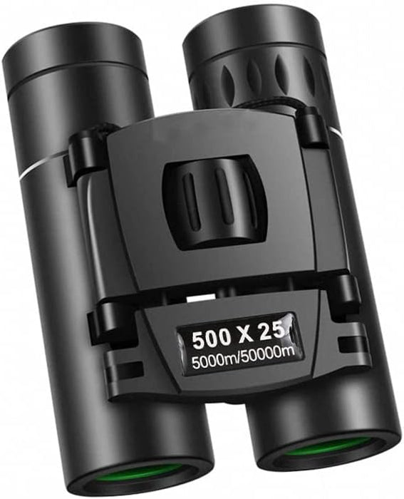 500x25 HD Powerful Binoculars 5000M Long Range Folding Mini Telescope Professional Hunting Telescope Zoom Military HD BAK4 FMC Optics for Hunting Sports Outdoor Camping Travel Outdoor Gifts