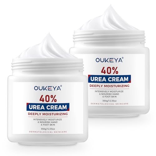 Urea Cream 40 Percent, Urea Foot & Hand Cream for Dry Cracked, 40 per Urea Lotion for Feet Maximum Strength(12.35Oz X 2 Packs)